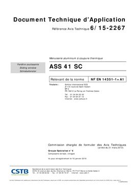 Baie coulissante à haute isolation thermique | ASS 41 SC