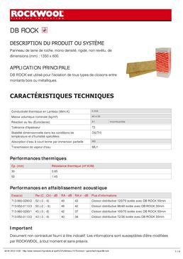 Isolant acoustique pour cloisons ou planchers | dB Rock