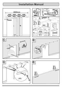 Ferrure de porte coulissante bois en acier trempé | Quadrat 1 - AC030112