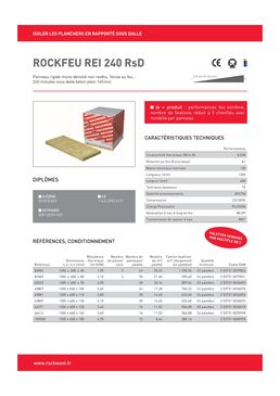 Panneau isolant CF 4 h rapporté sous dalle | Rockfeu REI 240 RsD