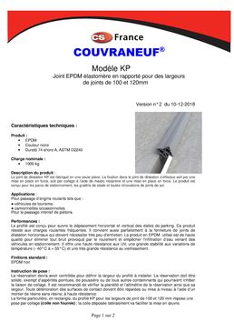 Profilés souples d'obturation et d'étanchéité pour joints de dilatation | JointoSoupl KP