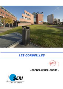 Corbeille urbaine en tôle d'acier plié | Hellébore