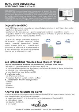 Mesure de l'hydrologie et de la conformité des toitures végétales et sols perméables | Gepo