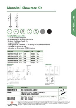 Kit d’éclairage LED pour vitrine | MonoRail Showcase Kit 