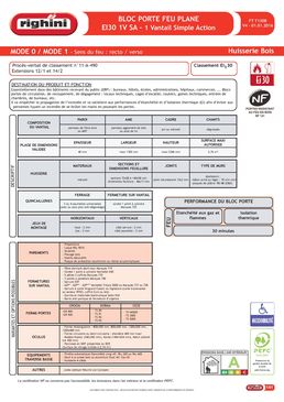 Bloc porte coupe feu simple action certifié Ei30 avec huisserie anti feu