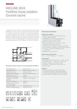 Menuiserie aluminium très haute isolation à ouvrant visible ou caché | Wicline 65HI