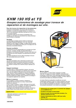 Groupe autonome de soudage | KHM 190HS essence