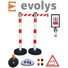 Kit 2 poteaux EVOLYS PVC diamètre 65 mm à sangle 3m | Réf PPS32
