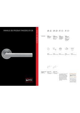 Poignées inox pour portes standard catégorie d'utilisation 3 ou 4 | ER28 Rhodes