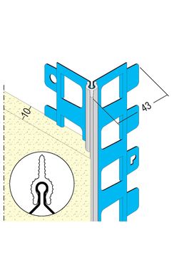 Cornière perforée à jonc fin PVC pour protection d'angle sous enduits extérieurs | Réf. 1821