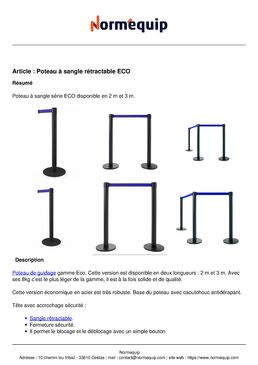 Poteau à sangle rétractable ECO