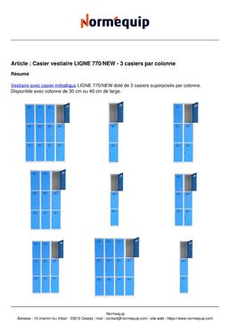 Casier vestiaire LIGNE 770/NEW - 3 casiers par colonne