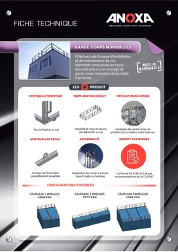 Garde-corps monobloc modulable en acier galvanisé à chaud | ANOXA