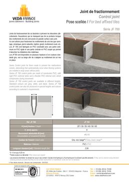 Joints de fractionnement en PVC hauteurs de 25 à 70 mm | JF 700 