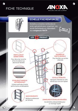 Echelle fixe renforcée en acier galvanisé à chaud RATP | ANOXA