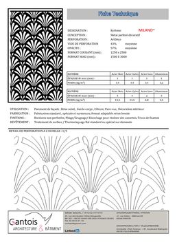 Métal perforé décoratif - ArtDeco | Rythmic MILAND