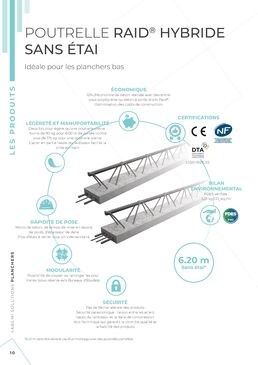 Poutrelle RAID® hybride sans étai