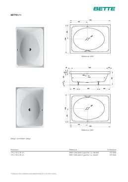 Baignoire rectangulaire à encastrer acier titane vitrifié 2 dimensions | BetteSpa