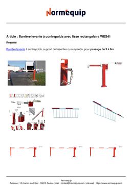 Barrière levante à contrepoids, support de lisse fixe