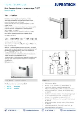 Distributeur sans contact de savon infrarouge | Elite