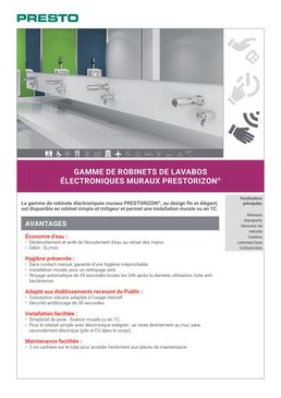 Robinets électroniques tubulaires | Prestorizon