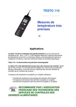 Thermomètre de grande précision | Testo 110