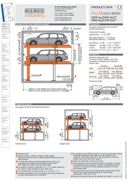 Parking mécanisé pour stationnement de 1 à 4 voitures sur plateformes | KLAUS MultiBase  2072i