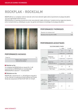 Panneau isolant hydrofuge CF 1 h pour gaines techniques | Rockplak