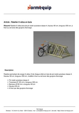 Râtelier 6 vélos en bois