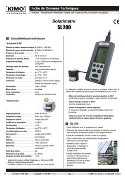 Solarimètre pour installations photovoltaïques et thermiques | SL 100/ SL 200