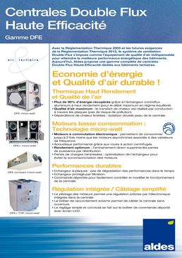 Centrale double-flux pour locaux tertiaires jusqu'à 2 000 m³/h | DFE Compact Micro-Watt