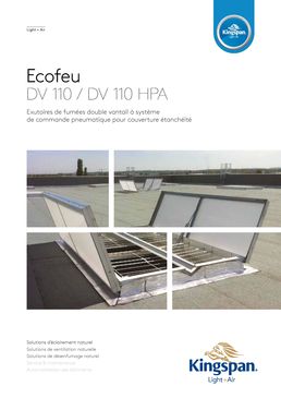 Exutoires de fumées à double vantail pour toitures étanchées | Ecofeu DV110/110 HPA