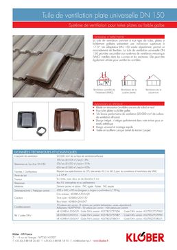 Tuile de ventilation | Tuile de ventilation DN150