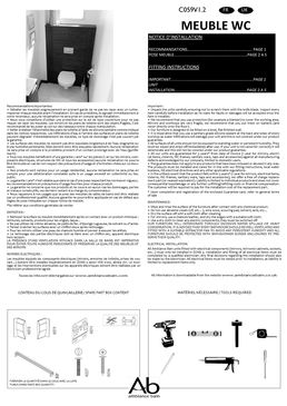 Meuble pour WC suspendu | Ambiance Bain