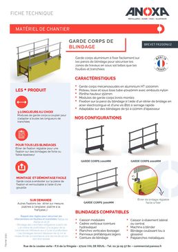 Garde-corps de blindage en aluminium à fixer pour circulations sécurisées sur chantiers | ANOXA 