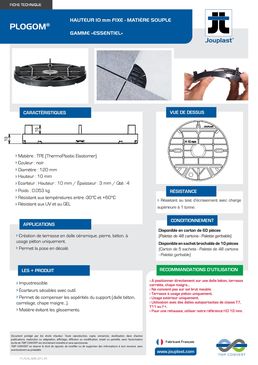Plot souple 10 mm pour terrasse dalles | PLOGOM de JOUPLAST