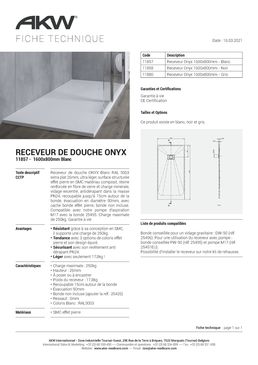 Receveur de douche extra plat | Onyx - 11857