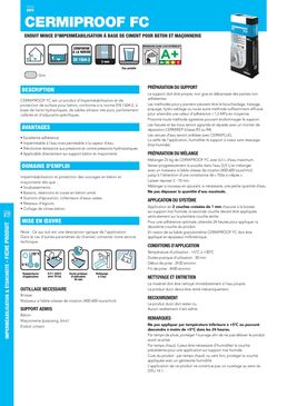 Enduit mince d'imperméabilisation à base de ciment pour béton et maçonnerie | CERMIPROOF FC