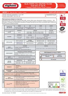 Bloc porte Ei30 DAS deux vantaux double action et joint anti pince doigt | Graphik Tecnik / Line