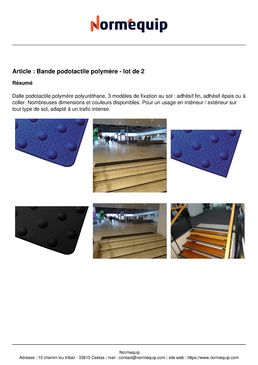 Bande podotactile polymère - lot de 2