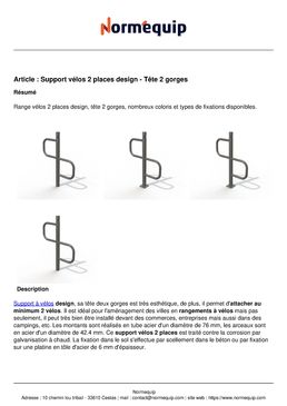 Support vélos 2 places design - Tête 2 gorges