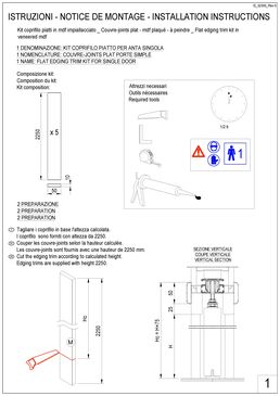 Kit de finition Scrigno à peindre pour porte coulissante simple et double | Kit couvre joint en MDF