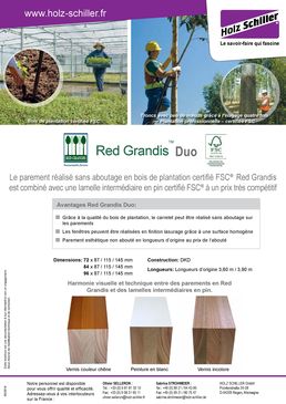 Bois FSC sans nœud facile à usiner et à peindre | Red Grandis et Red Grandis Duo