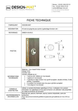 Kit serrure poignée pour porte à galandage rond | DM3014