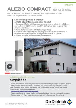 Pompe à chaleur air/eau avec split inverter 4,5 à 16 kW de puissance | ALEZIO COMPACT