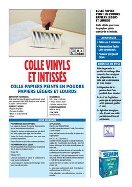 Colle papiers peints en poudre papiers légers et lourds | COLLE VINYLS ET INTISSES