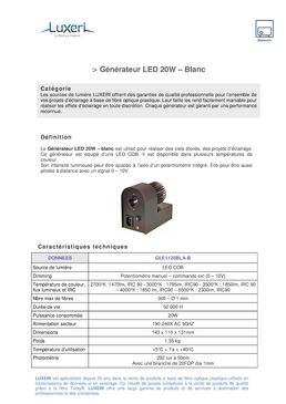 Générateur led 20W blanc pour éclairage d’accentuation | Luxeri