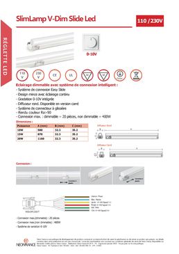 Réglette LED | SlimLamp V-Dim Slide Led Feelux