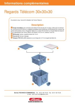 Gamme de regards d'adduction Télécom | Regards Télécom