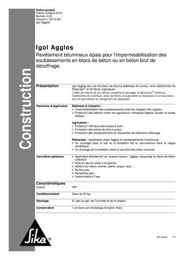 Revêtement d'imperméabilisaton pour béton | Igol Agglos